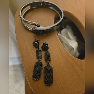 White House Black Market Hematite Bracelet and Earring Set